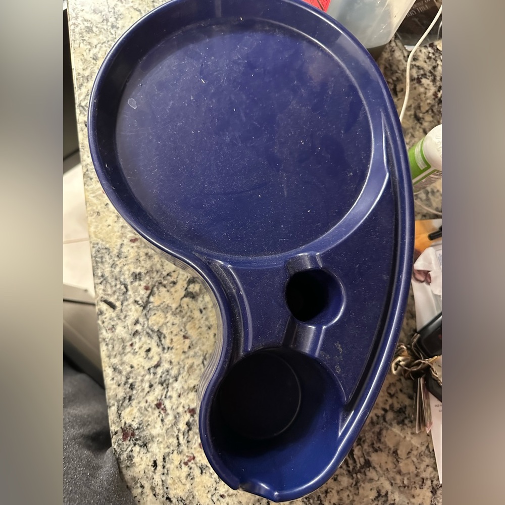 Four blue trays